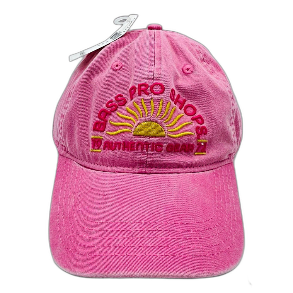 Bass Pro Shops Hat Pink Sunrise Logo Cap Fishing Adjustable